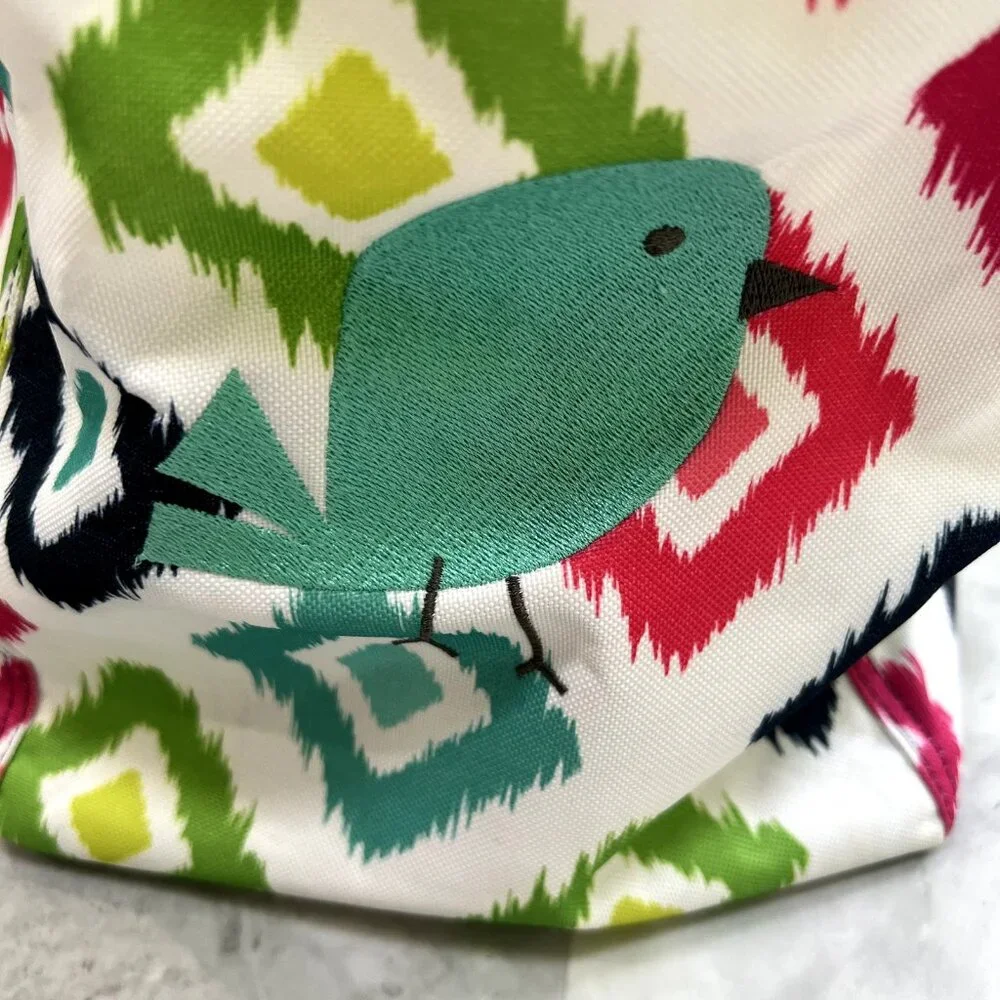 Thirty One Mini Storage‎ Bin CANDY CORNERS Print with Teal Bird Icon Accent